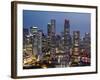 Singapore, City Skyline at Night-Steve Vidler-Framed Photographic Print