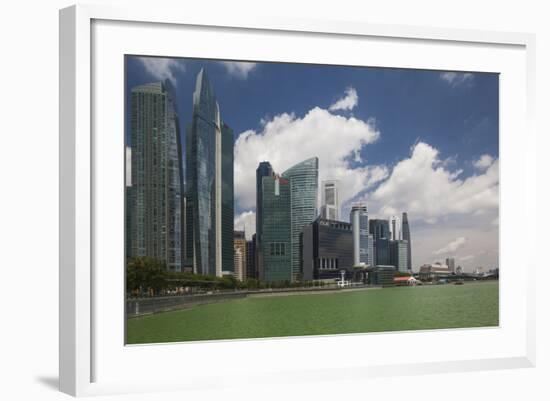 Singapore, City Skyline by the Marina Reservoir-Walter Bibikow-Framed Photographic Print