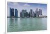 Singapore, City Skyline by the Marina Reservoir-Walter Bibikow-Framed Photographic Print