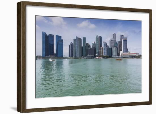 Singapore, City Skyline by the Marina Reservoir-Walter Bibikow-Framed Photographic Print