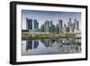 Singapore, City Skyline by the Marina Reservoir-Walter Bibikow-Framed Photographic Print