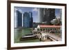 Singapore, City Skyline by the Marina Reservoir-Walter Bibikow-Framed Photographic Print