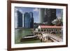 Singapore, City Skyline by the Marina Reservoir-Walter Bibikow-Framed Photographic Print