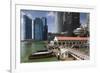 Singapore, City Skyline by the Marina Reservoir-Walter Bibikow-Framed Premium Photographic Print