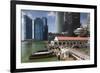Singapore, City Skyline by the Marina Reservoir-Walter Bibikow-Framed Premium Photographic Print