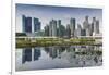 Singapore, City Skyline by the Marina Reservoir-Walter Bibikow-Framed Photographic Print