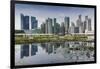 Singapore, City Skyline by the Marina Reservoir-Walter Bibikow-Framed Photographic Print