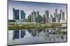 Singapore, City Skyline by the Marina Reservoir-Walter Bibikow-Mounted Photographic Print