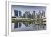 Singapore, City Skyline by the Marina Reservoir-Walter Bibikow-Framed Photographic Print