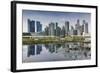 Singapore, City Skyline by the Marina Reservoir-Walter Bibikow-Framed Photographic Print