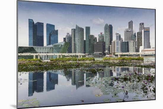 Singapore, City Skyline by the Marina Reservoir-Walter Bibikow-Mounted Photographic Print