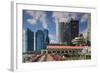 Singapore, City Skyline by the Marina Reservoir-Walter Bibikow-Framed Photographic Print