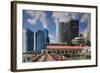 Singapore, City Skyline by the Marina Reservoir-Walter Bibikow-Framed Photographic Print