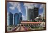 Singapore, City Skyline by the Marina Reservoir-Walter Bibikow-Framed Photographic Print