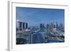 Singapore, City Skyline Elevated View Above the Marina Reservoir, Dawn-Walter Bibikow-Framed Photographic Print