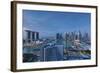 Singapore, City Skyline Elevated View Above the Marina Reservoir, Dawn-Walter Bibikow-Framed Photographic Print