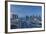 Singapore, City Skyline Elevated View Above the Marina Reservoir, Dawn-Walter Bibikow-Framed Photographic Print