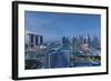 Singapore, City Skyline Elevated View Above the Marina Reservoir, Dawn-Walter Bibikow-Framed Photographic Print