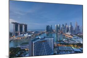 Singapore, City Skyline Elevated View Above the Marina Reservoir, Dawn-Walter Bibikow-Mounted Photographic Print