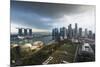 Singapore, City Skyline Elevated View Above the Marina Reservoir, Dusk-Walter Bibikow-Mounted Photographic Print