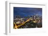 Singapore, City Skyline Elevated View Above the Padang, Dusk-Walter Bibikow-Framed Photographic Print