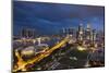Singapore, City Skyline Elevated View Above the Padang, Dusk-Walter Bibikow-Mounted Photographic Print