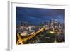 Singapore, City Skyline Elevated View Above the Padang, Dusk-Walter Bibikow-Framed Photographic Print