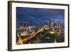 Singapore, City Skyline Elevated View Above the Padang, Dusk-Walter Bibikow-Framed Photographic Print