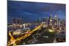 Singapore, City Skyline Elevated View Above the Padang, Dusk-Walter Bibikow-Mounted Photographic Print