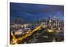 Singapore, City Skyline Elevated View Above the Padang, Dusk-Walter Bibikow-Framed Photographic Print