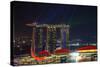 Singapore, Cityscape View and Lightshow of Downtown-Jaynes Gallery-Stretched Canvas