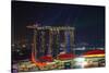 Singapore, Cityscape View and Lightshow of Downtown-Jaynes Gallery-Stretched Canvas