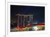 Singapore, Cityscape View and Lightshow of Downtown-Jaynes Gallery-Framed Photographic Print