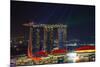 Singapore, Cityscape View and Lightshow of Downtown-Jaynes Gallery-Mounted Photographic Print