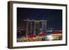 Singapore, Cityscape View and Lightshow of Downtown-Jaynes Gallery-Framed Photographic Print