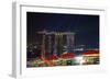 Singapore, Cityscape View and Lightshow of Downtown-Jaynes Gallery-Framed Photographic Print