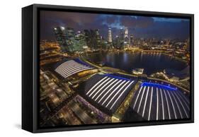 Singapore. Downtown Overview at Night-Jaynes Gallery-Framed Stretched Canvas