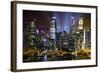 Singapore. Downtown Overview at Night-Jaynes Gallery-Framed Photographic Print