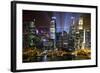 Singapore. Downtown Overview at Night-Jaynes Gallery-Framed Photographic Print