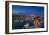 Singapore, Elevated City Skyline Above Marina Reservoir, Dusk-Walter Bibikow-Framed Photographic Print