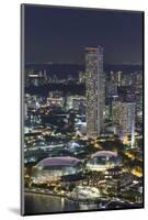 Singapore, Elevated City Skyline Above Marina Reservoir, Dusk-Walter Bibikow-Mounted Photographic Print