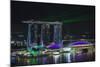 Singapore, Elevated View of the City with Evening Laser Show-Walter Bibikow-Mounted Photographic Print