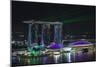 Singapore, Elevated View of the City with Evening Laser Show-Walter Bibikow-Mounted Photographic Print