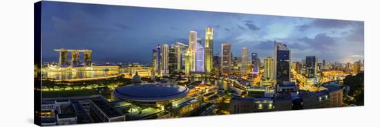 Singapore, Elevated View over the Entertainment District of Clarke Quay, the Singapore River and Ci-Gavin Hellier-Stretched Canvas