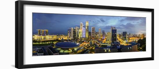 Singapore, Elevated View over the Entertainment District of Clarke Quay, the Singapore River and Ci-Gavin Hellier-Framed Photographic Print