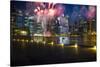 Singapore. Fireworks in Downtown Area-Jaynes Gallery-Stretched Canvas