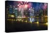 Singapore. Fireworks in Downtown Area-Jaynes Gallery-Stretched Canvas