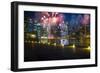 Singapore. Fireworks in Downtown Area-Jaynes Gallery-Framed Photographic Print