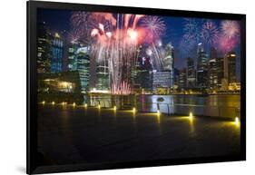 Singapore. Fireworks in Downtown Area-Jaynes Gallery-Framed Photographic Print