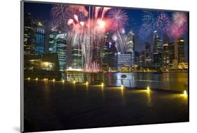 Singapore. Fireworks in Downtown Area-Jaynes Gallery-Mounted Photographic Print